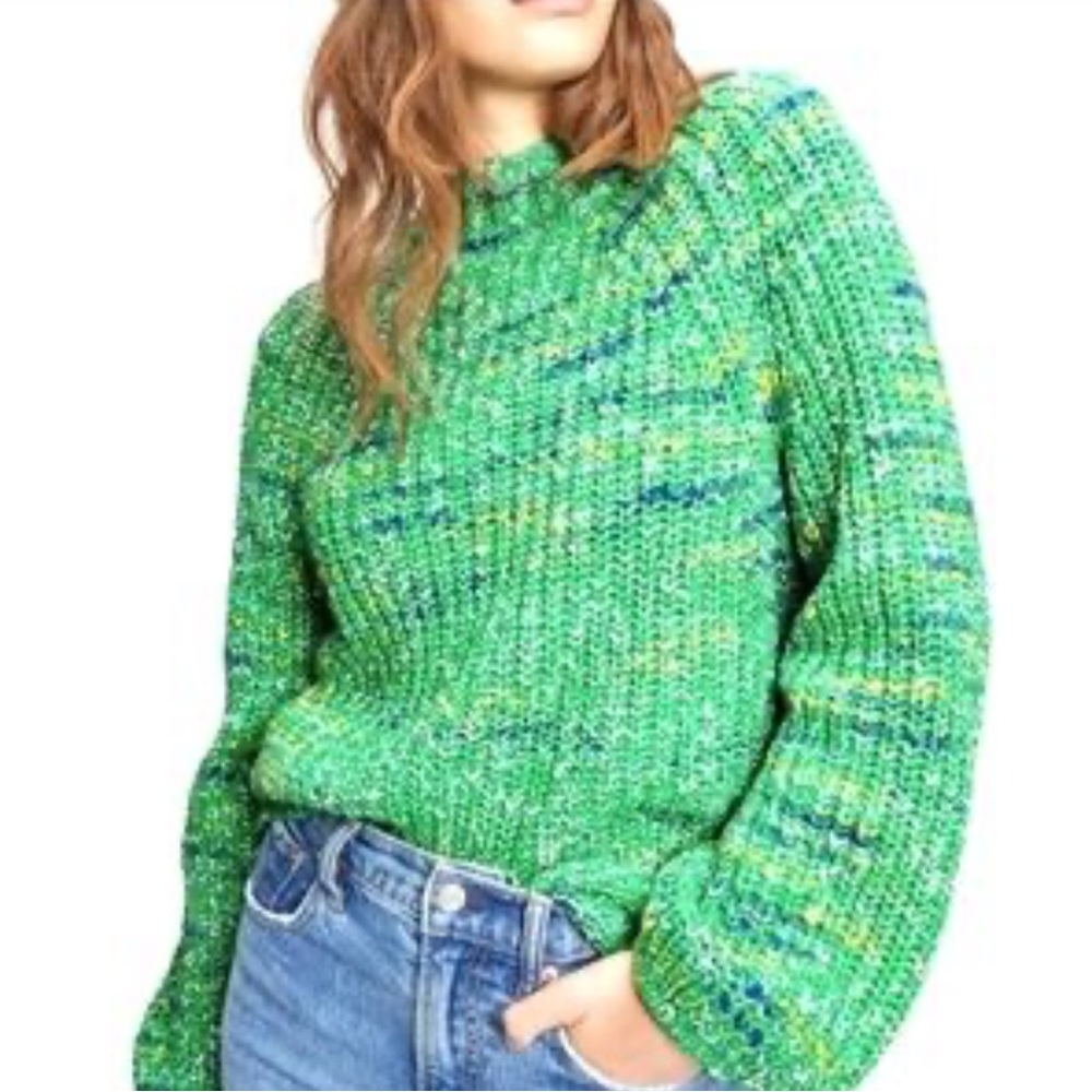 GAP Textured Crewneck mottled Sweater Raglan sleeve, Women’s Sz Large Gap